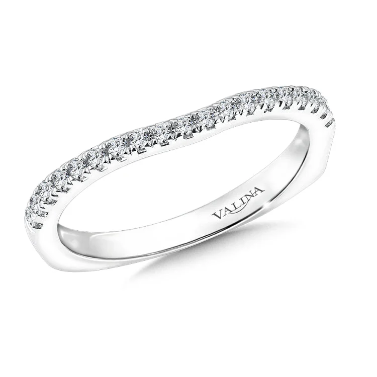 True fit matching diamond wedding band and a beautiful reminder of that special day for years to come.