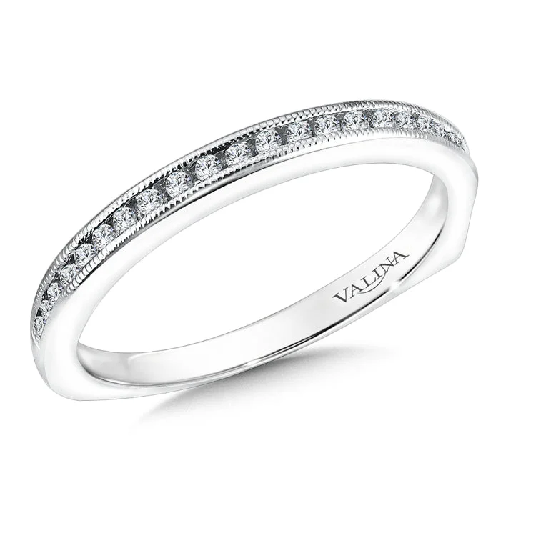 True fit matching diamond wedding band and a beautiful reminder of that special day for years to come.