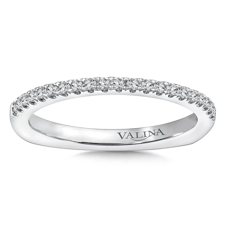 True fit matching diamond wedding band and a beautiful reminder of that special day for years to come.