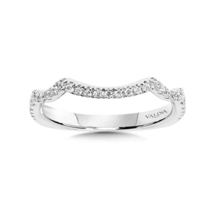 True fit matching diamond wedding band and a beautiful reminder of that special day for years to come.