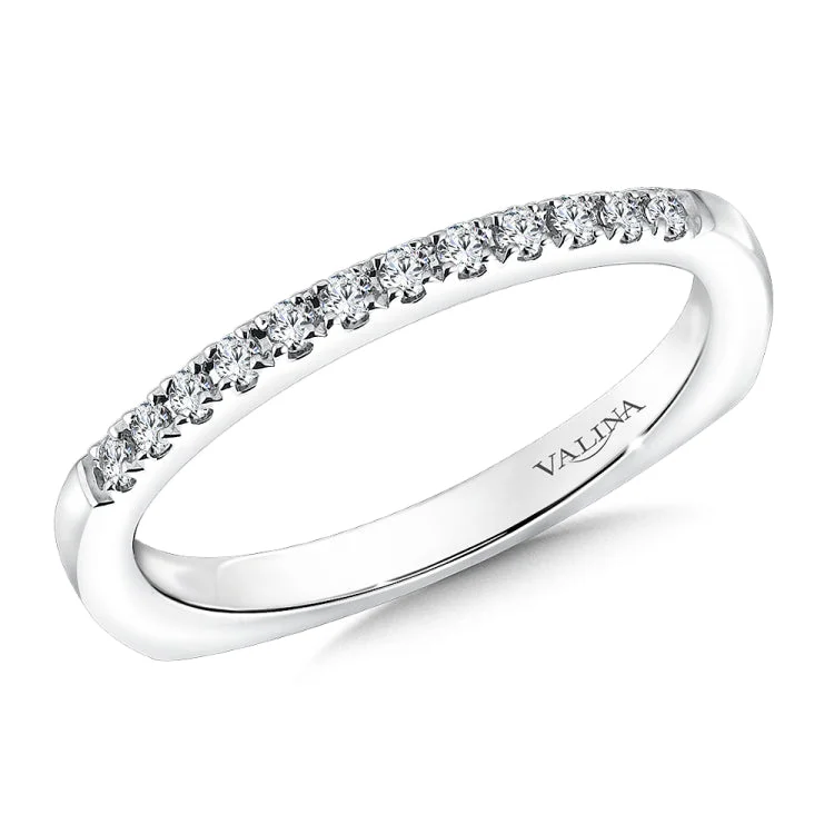 True fit matching diamond wedding band and a beautiful reminder of that special day for years to come.