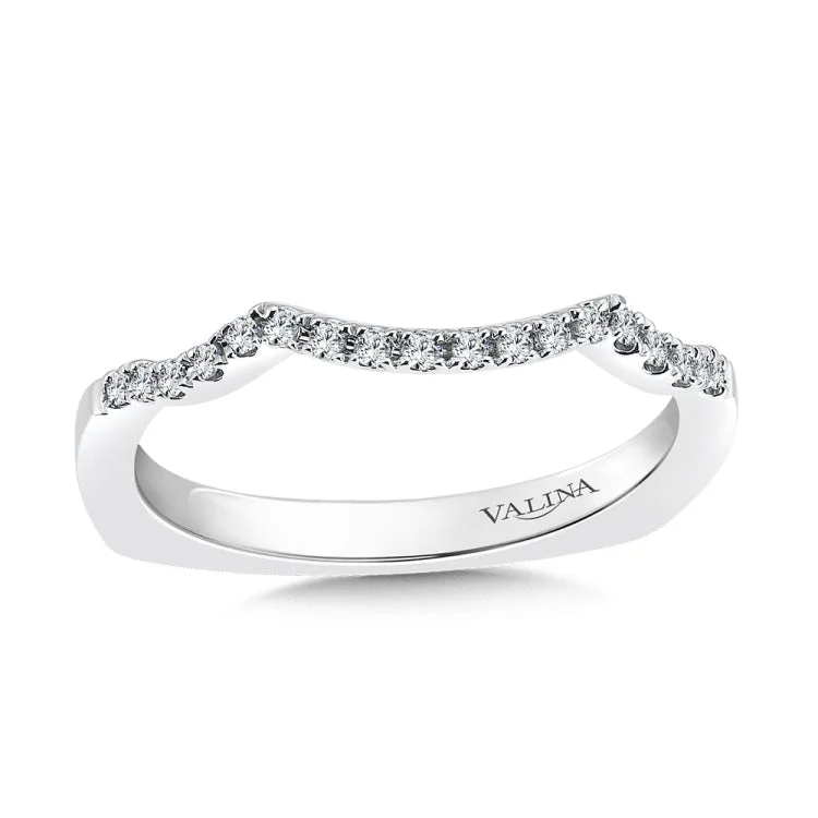 True fit matching diamond wedding band and a beautiful reminder of that special day for years to come.