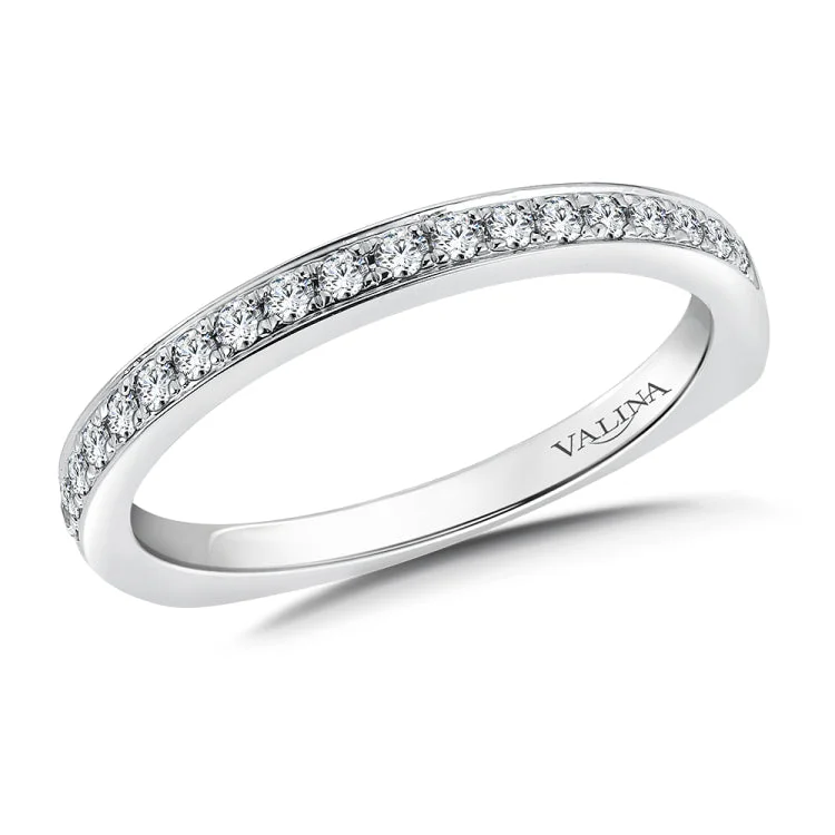 True fit matching diamond wedding band and a beautiful reminder of that special day for years to come.