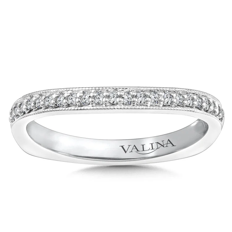 True fit matching diamond wedding band and a beautiful reminder of that special day for years to come.