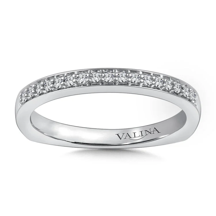 True fit matching diamond wedding band and a beautiful reminder of that special day for years to come.