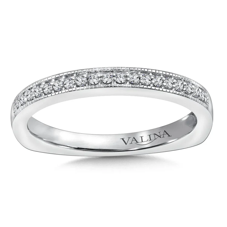 True fit matching diamond wedding band and a beautiful reminder of that special day for years to come.