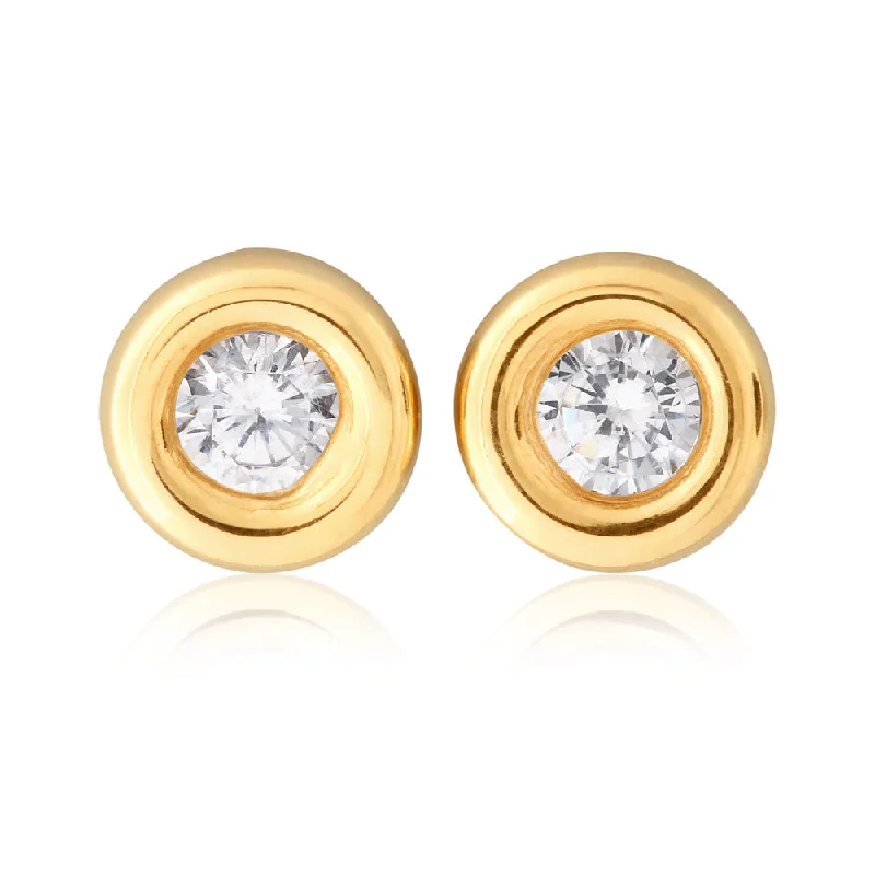 9ct Yellow Gold 3mm Zirconia Studs