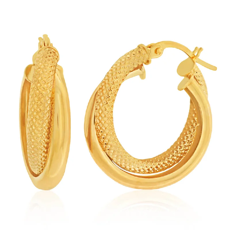 9ct Yellow Gold Hoop "Rianna" Earrings