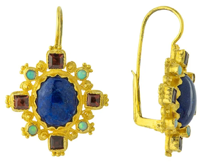 Anastasia Garnet and Lapis Earrings