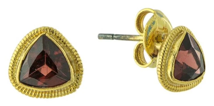 Emma Garnet Stud Earrings