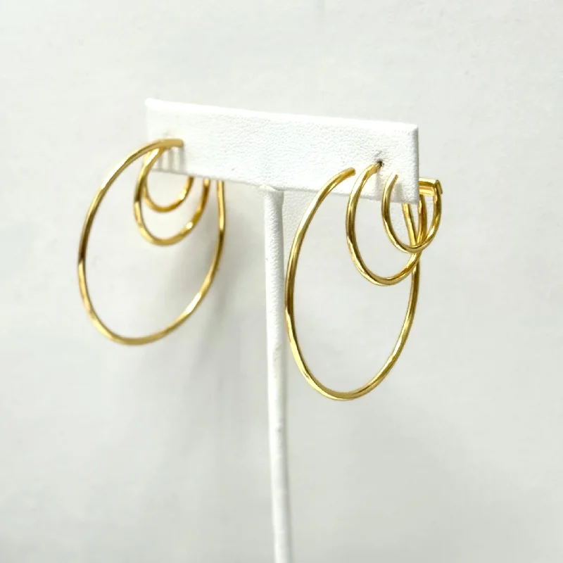 Gold Graduated Triple Hoop Earrings