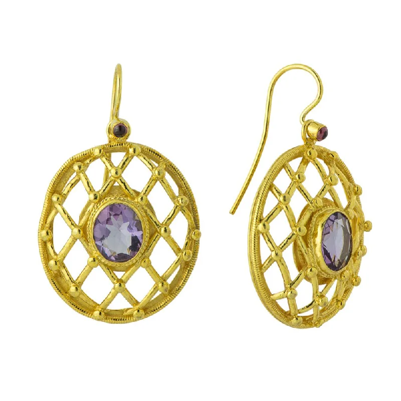 Heavenly Web Amethyst Earrings