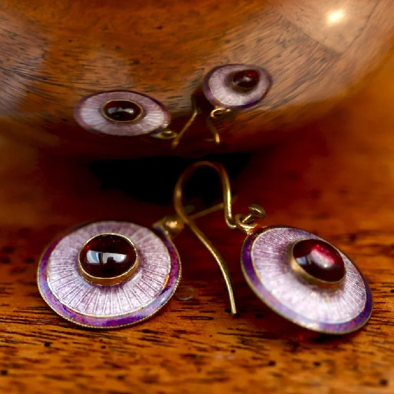 Purple Pupil Enamel Earrings