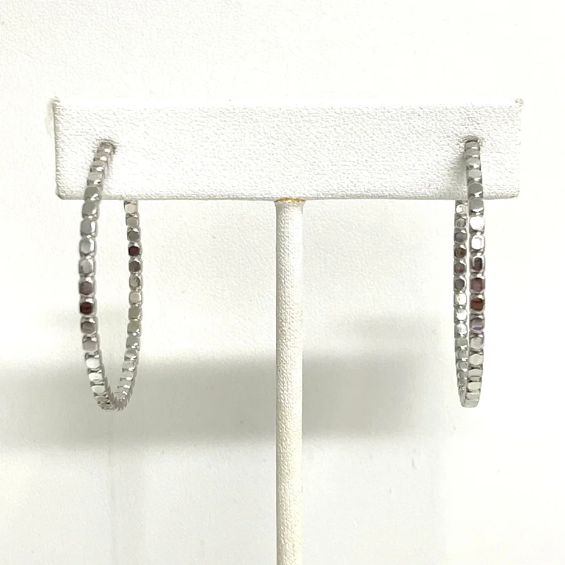 Silver Studded Hoop Earrings