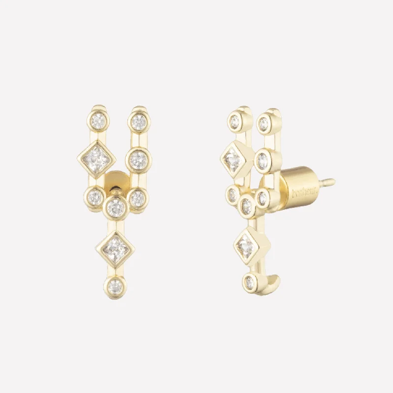 Céleste Gold Climber Earrings