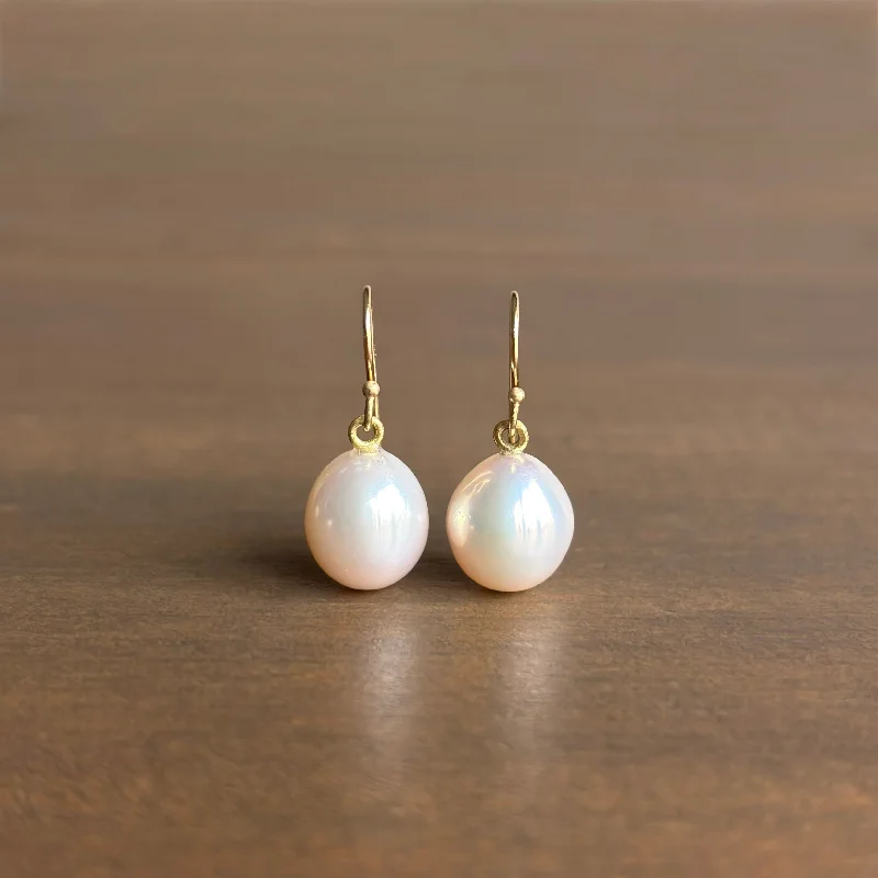 Cream Freshwater Pearl Drop Earrings