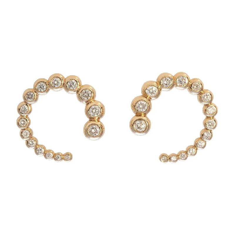 Diamond Front to Back 14K Yellow Gold Earrings