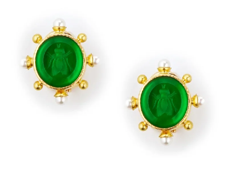 Elizabeth Locke Green “Demel Bee” Pearl Earrings