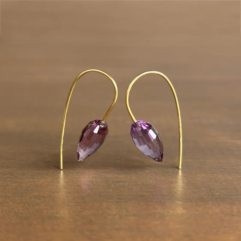 Faceted Amethyst Drop Earrings