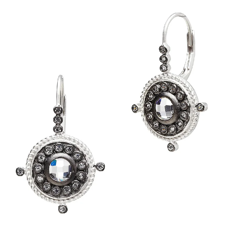 Freida Rothman Nautical Button Leverback Earrings