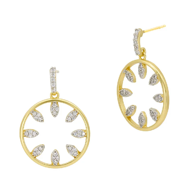 Freida Rothman Petals in Bloom Open Hoop Earrings