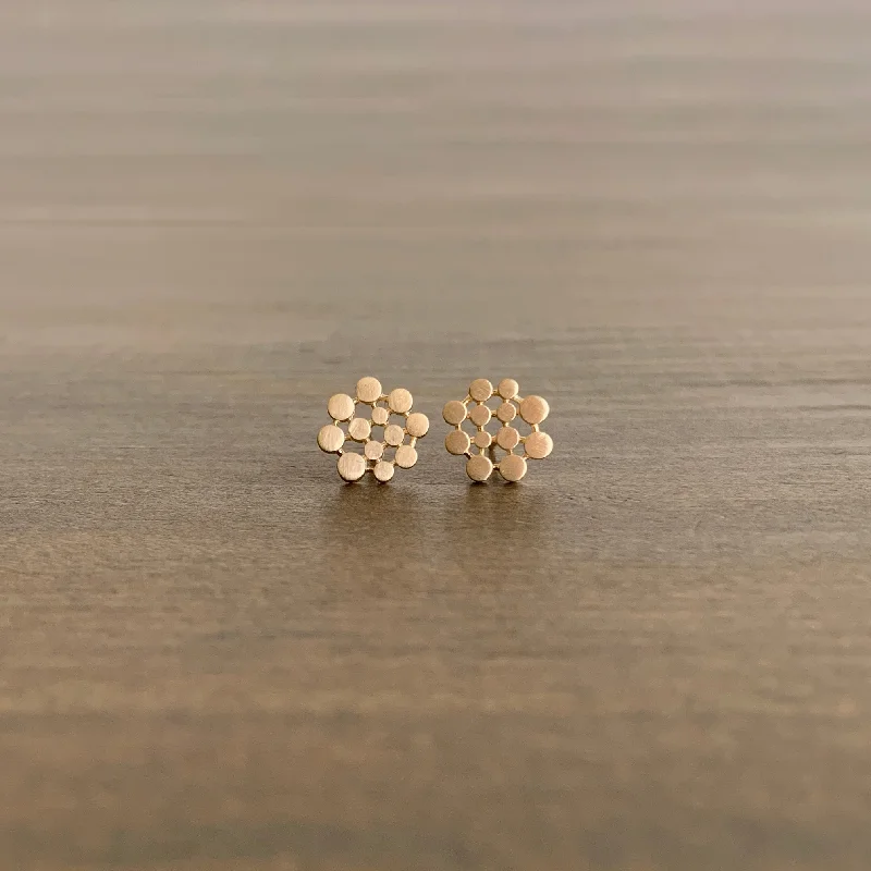 Gold Dotted Stud Earrings