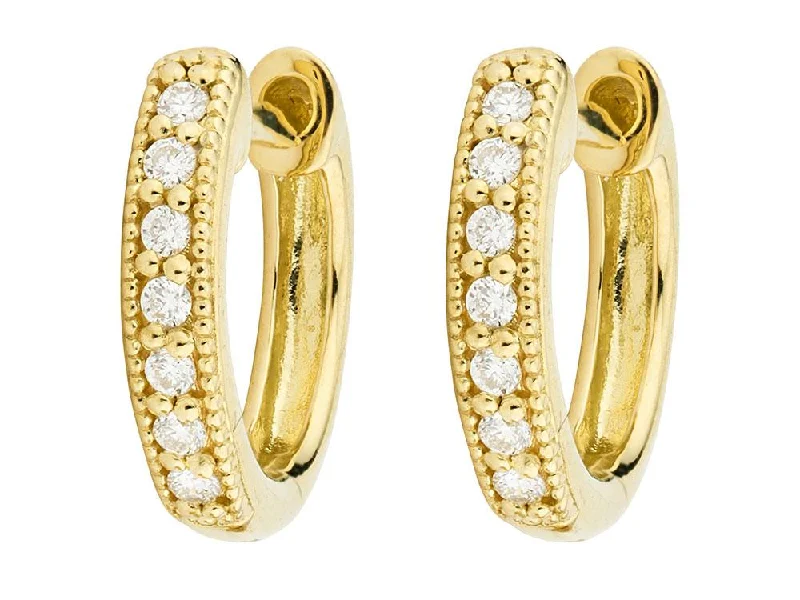 Jude Frances Diamond Huggie Hoop Earrings