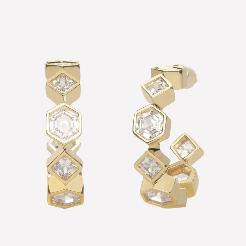 Milou Bezel-Set Earrings