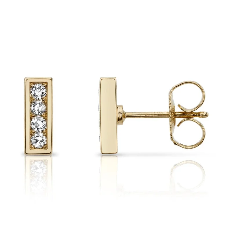 Single Stone Diamond Pavé Monet Stud Earrings