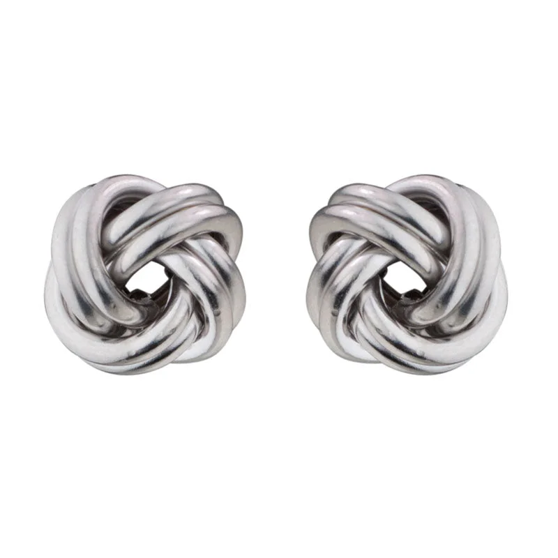 Sterling Silver Love Knot 11mm Stud Earrings