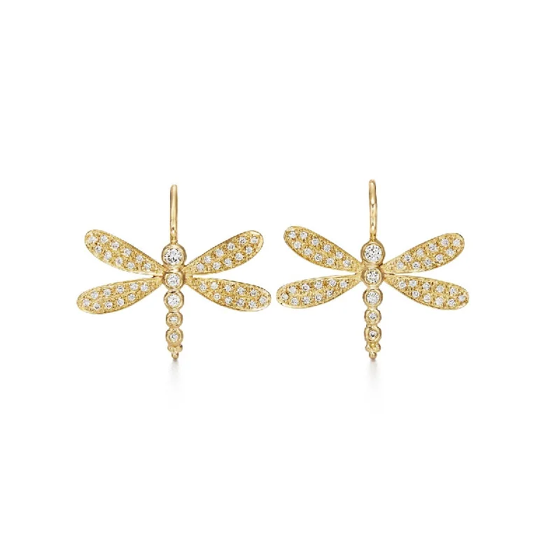 Temple St. Clair Diamond Dragonfly Earrings