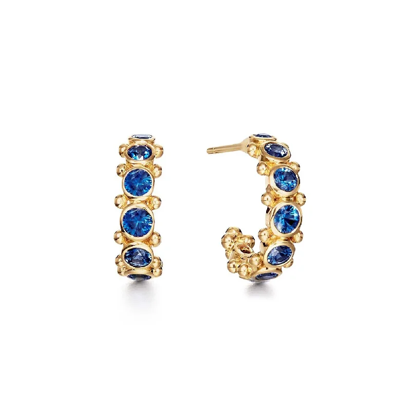 Temple St. Clair Sapphire Eternity Hoop Earrings