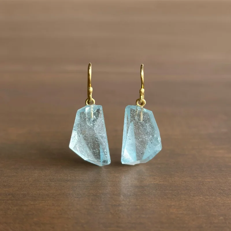 Tumbled Aquamarine Drop Earrings