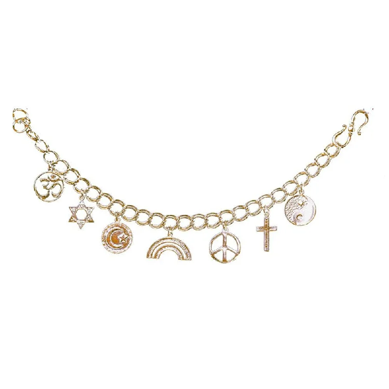 All God's Children Adjustable-length Charm Bracelet Gold-dipped