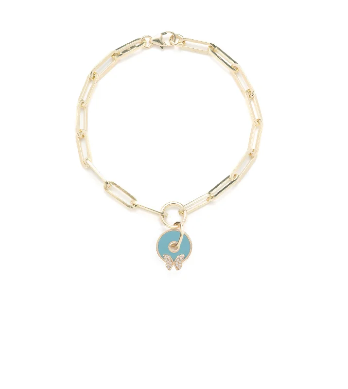 Reverie : Aqua Butterfly Classic Fob Bracelet