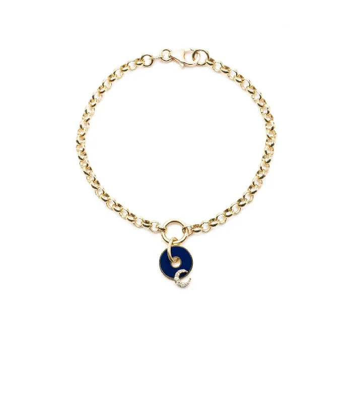 Blue Crescent - Karma : Medium Belcher Bracelet