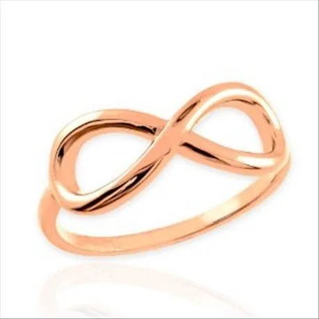 East2West Sterling Silver Sideways Infinity Symbol in Rose Gold Plate