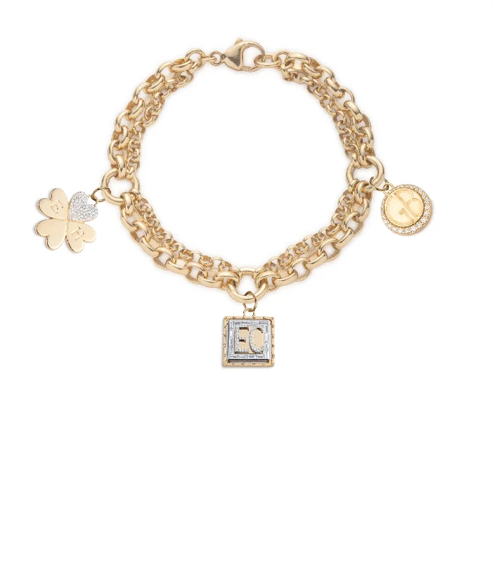 Lovestruck, True Love & Engravable : Heavy Mixed Belcher Bracelet