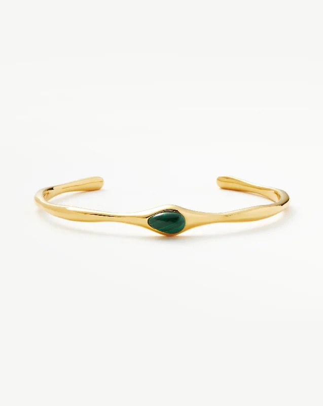 Magma Gemstone Cuff Bracelet | 18ct Recycled Gold Plating On Brass