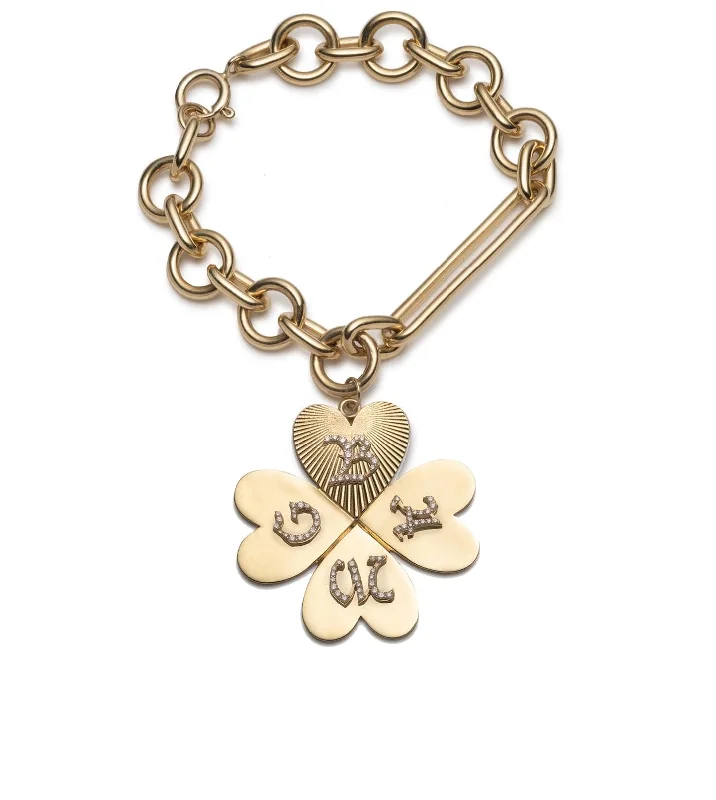 Personalized Oversized Clover: Mixed Oversized Clip Bracelet