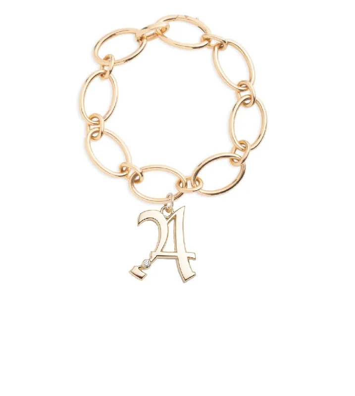 Oversized Initial : Oval Link Bracelet