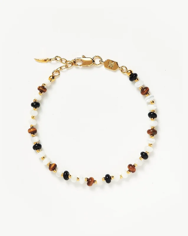 Savi Pearl & Gemstone Beaded Bracelet | 18ct Gold Plated/Multi