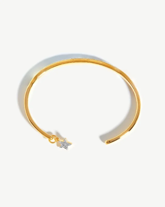 Star Charm Cuff Bracelet | 18ct Gold Plated/Cubic Zirconia