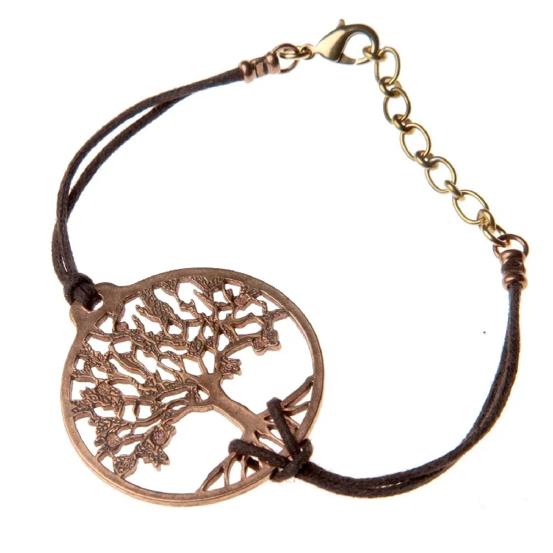 Tree of Life Peace Bronze Adjustable Bracelet