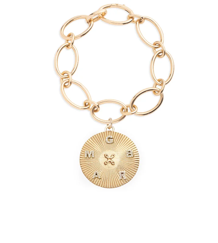 True Love : Love Token Oval Link Chain Bracelet