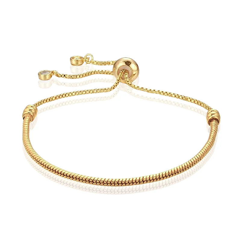 Twisted Rope Adjustable Bracelet in Gold and Silver