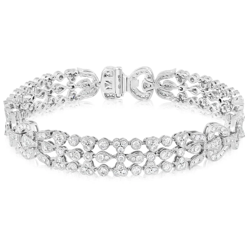 1.50 Carat Vintage Style Three Row Diamond Bracelet