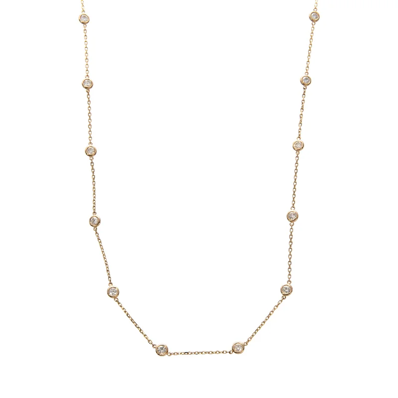 1.5ctw Diamonds by the Yard 14 Station 14K Yellow Gold Necklace