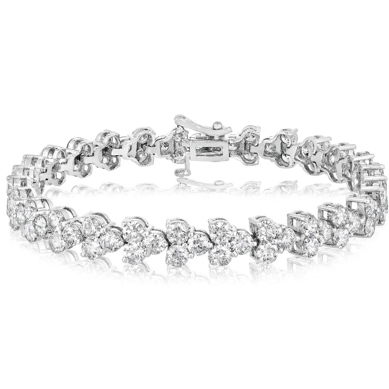 11.80 Carat Diamond Trio Cluster Bracelet