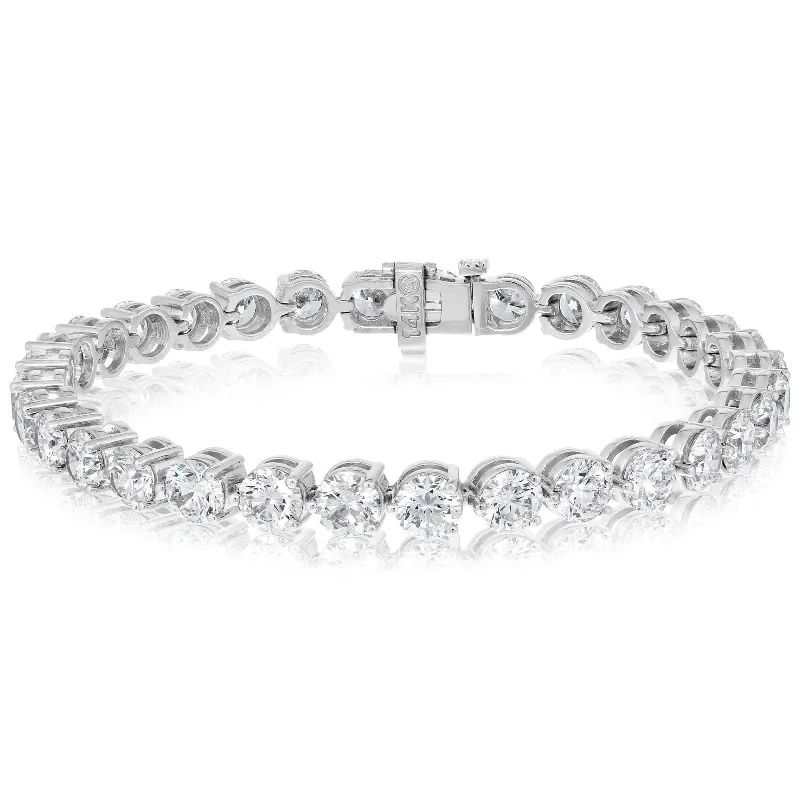 16.09 Carat Round Diamond Tennis Bracelet